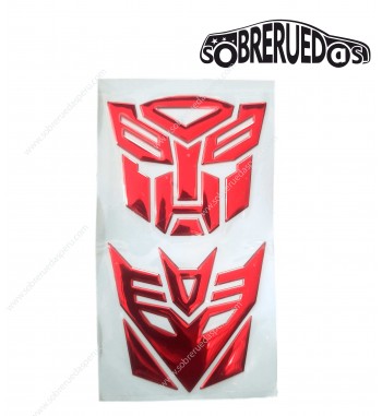 Sticker Adhesivo Transformer Rojo Par 7cm*7cm